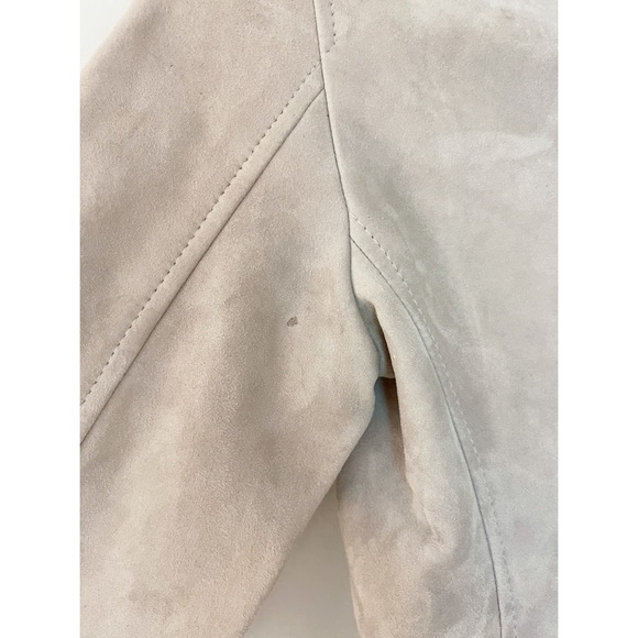 Club Monaco ~ Suede Moto Jacket in Taupe - Picture 15 of 16